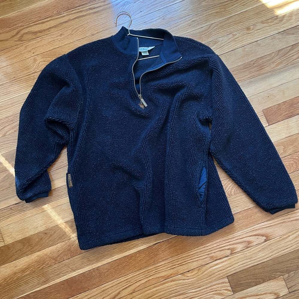 L.L. Bean Navy Pile Fleece 1/4 Zip